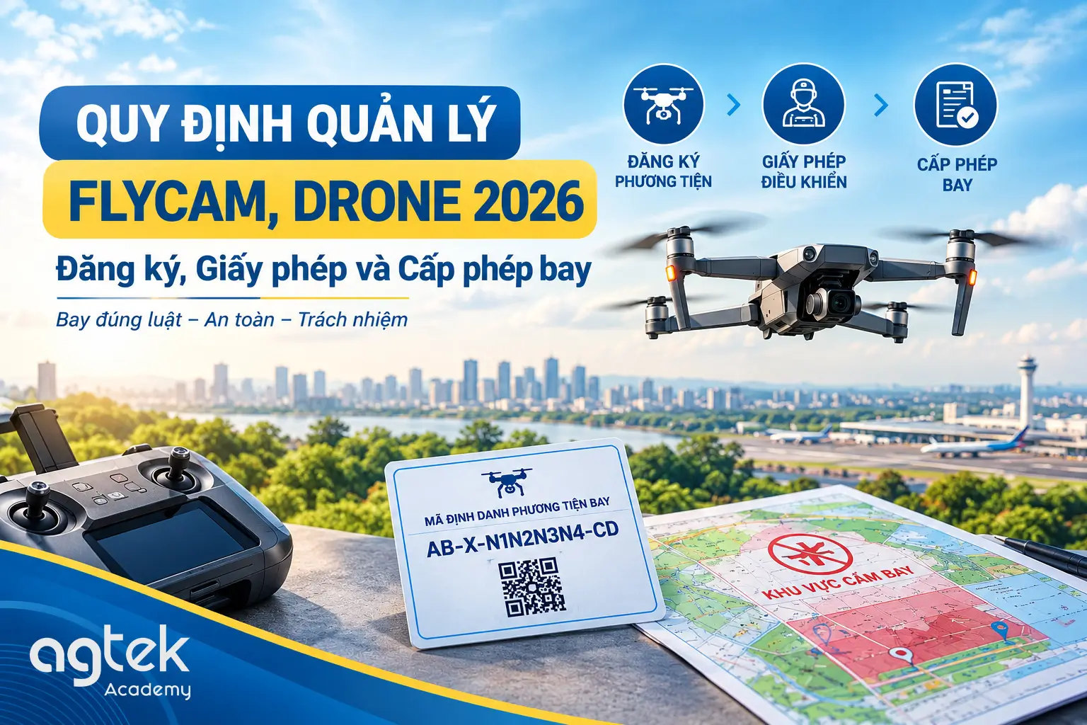 Quy định quản lý flycam drone 2026 - đăng ký giấy phép điều khiển và cấp phép bay